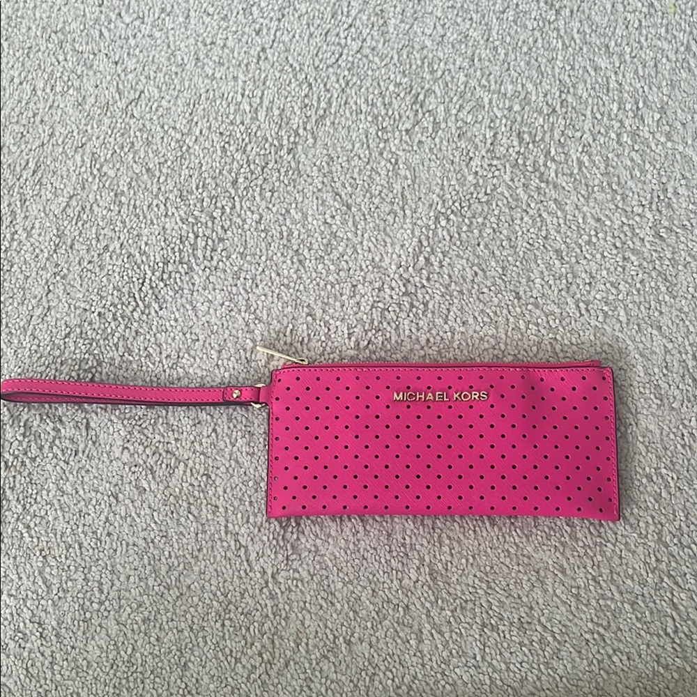 Michael Kors Pink Polka Dot Wristlet